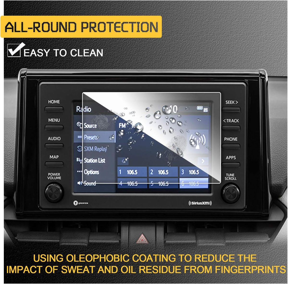 Center Touch Control Screen Protector for RAV4 7INCH 9H Hardness Tempered Glass R654690