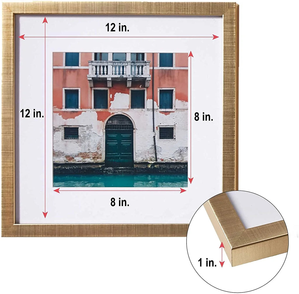 12x12 Matted Square Picture Frames (Gold, 4pk) O663301