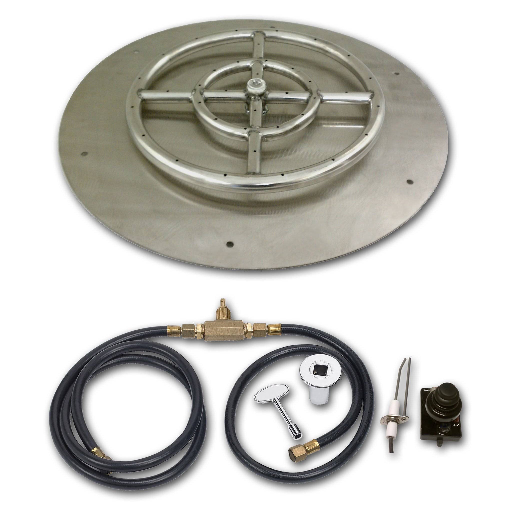 18x22 Round Stainless Steel Flat Pan with Spark Ignition Kit Propane E3838