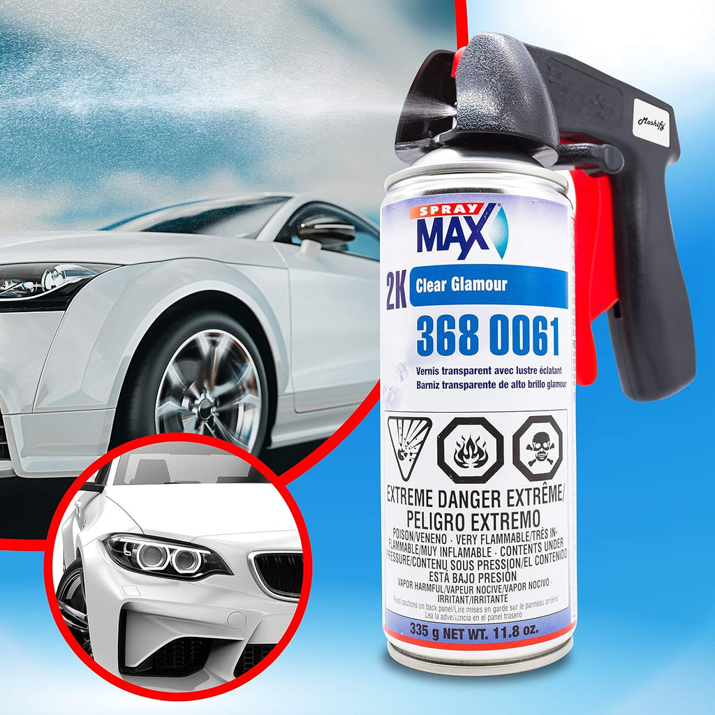 2K Clear Coat Aerosol Spray Can High Gloss Automotive Clear Coat Two Stage Clear Coat with Spray Can Trigger Pack of 2 D286473