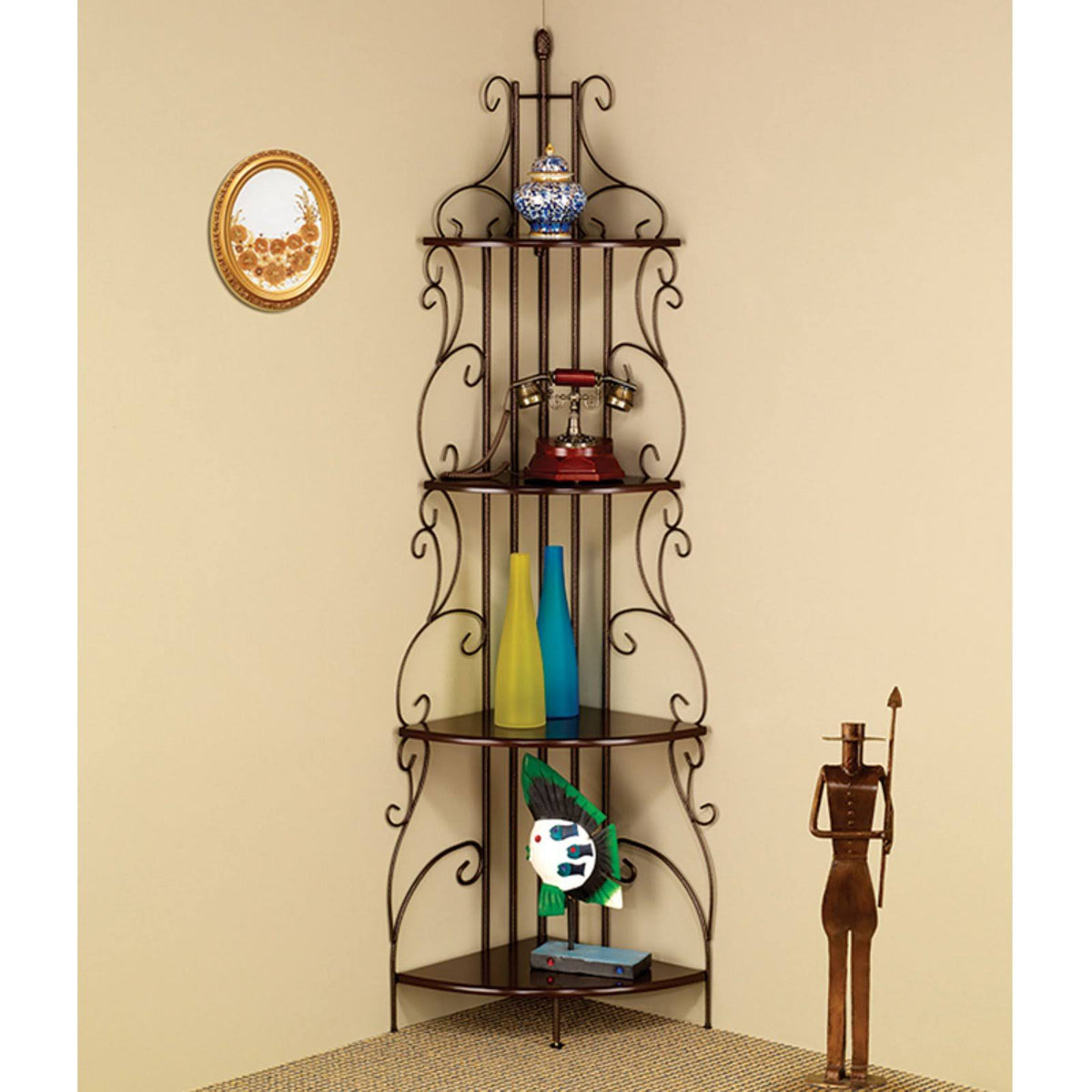 Scroll Corner Bookcase J262