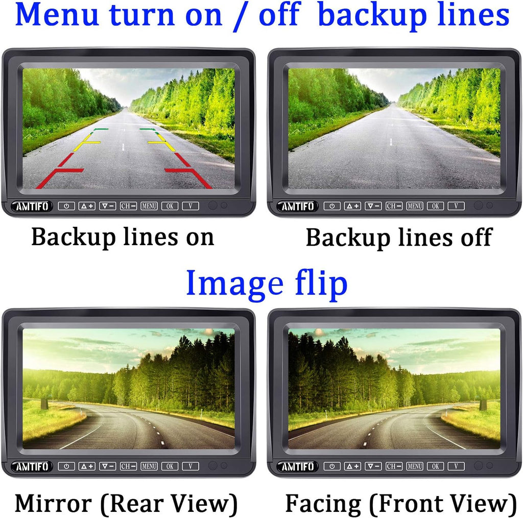 Wireless 7 Inch HD 1080P Backup Camera System with DVR Monitor U968123