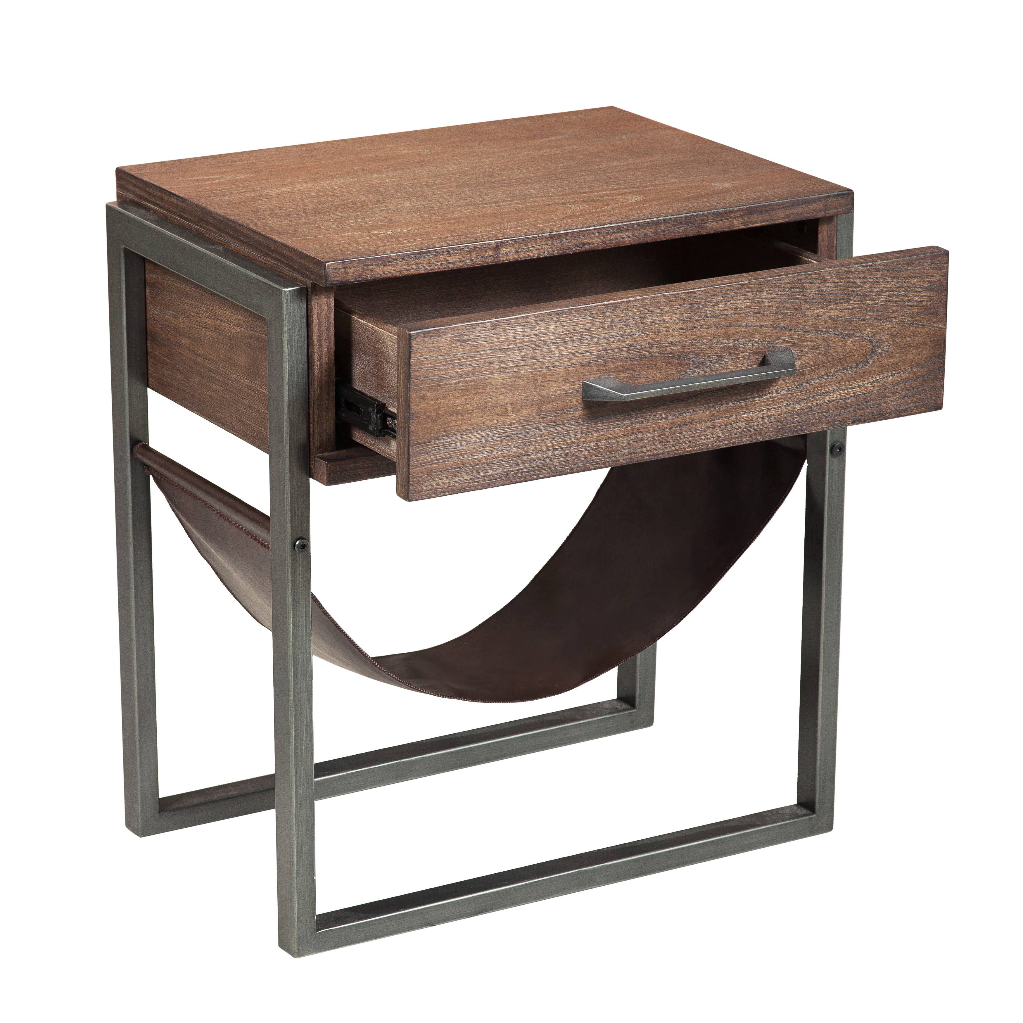 Industrial Style Wood Side Table I10390