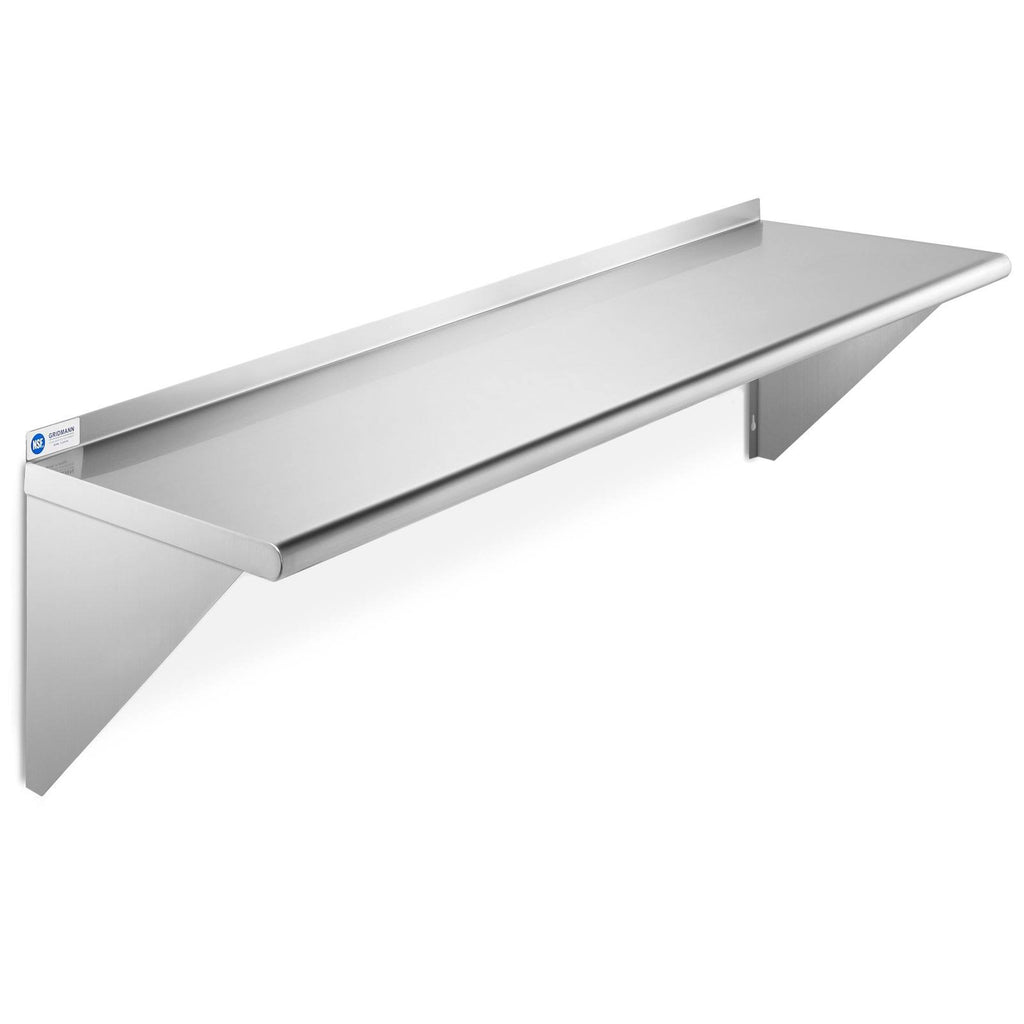 NSF Stainless Steel Kitchen Wall Mount Shelf with Backsplash R3351