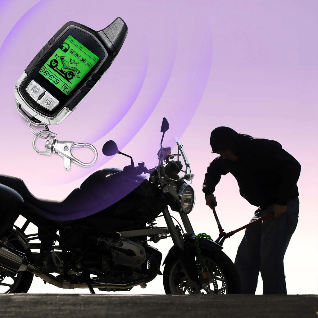 2 Way Motorcycle Alarm Pager Remote Engine Start G635223