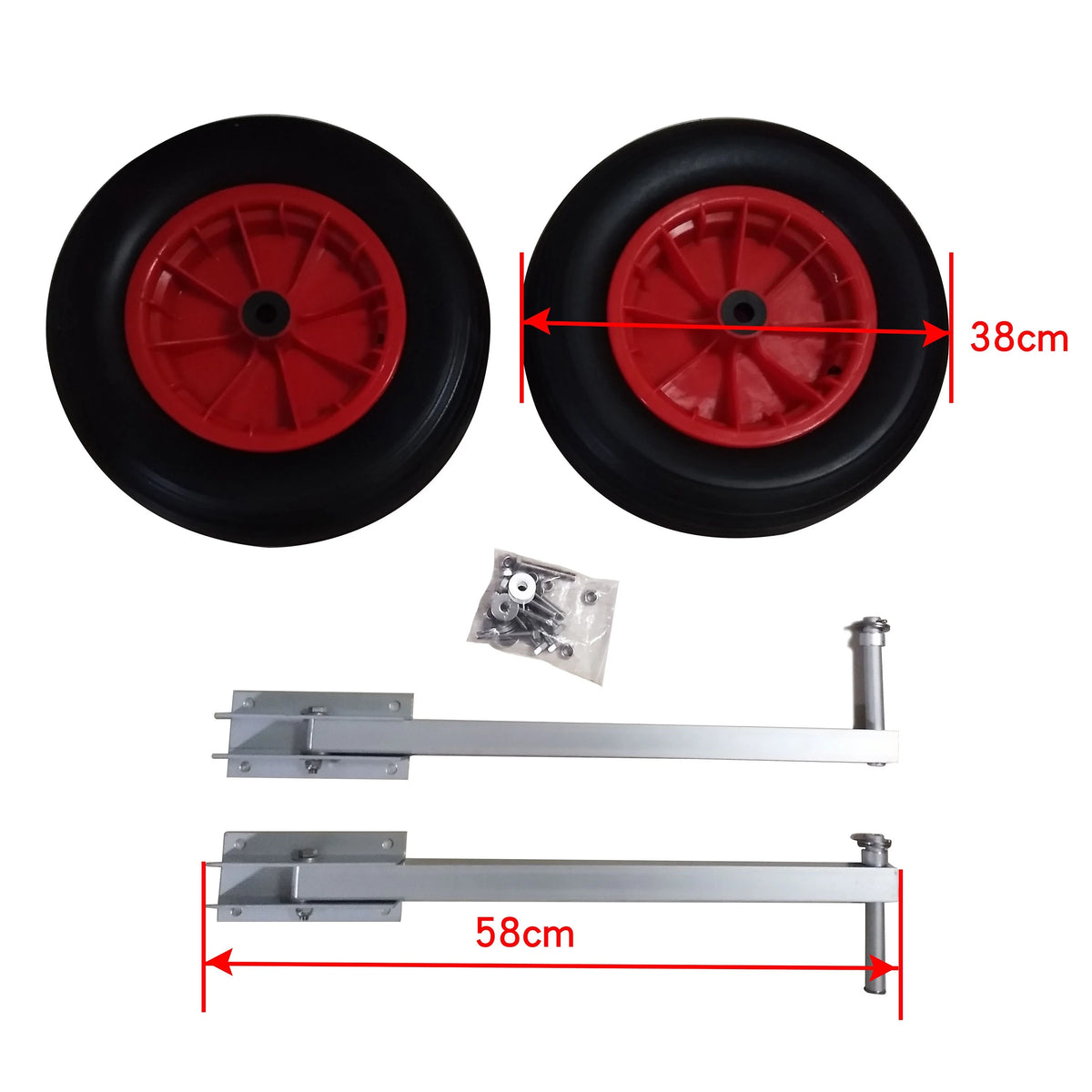 Pair of Heavy Duty Aluminum Alloy Wheels for Inflatable Boats V91957
