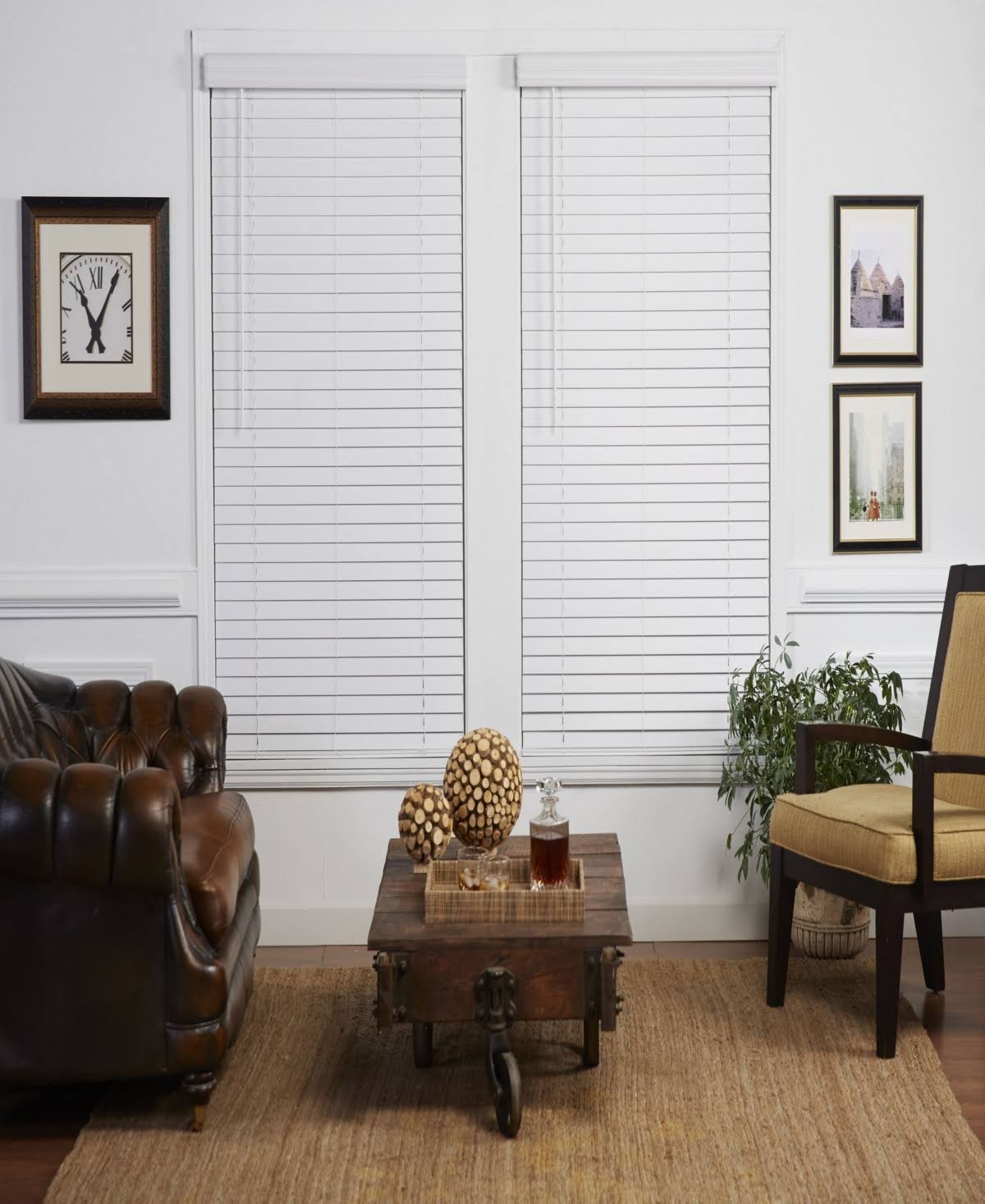 Cordless Faux Wood Venetian Blind, 42x22 x 72x22 - Dark Oak I648