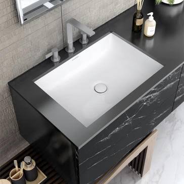 White 24 inch Under Mount Bathroom Sink A636875