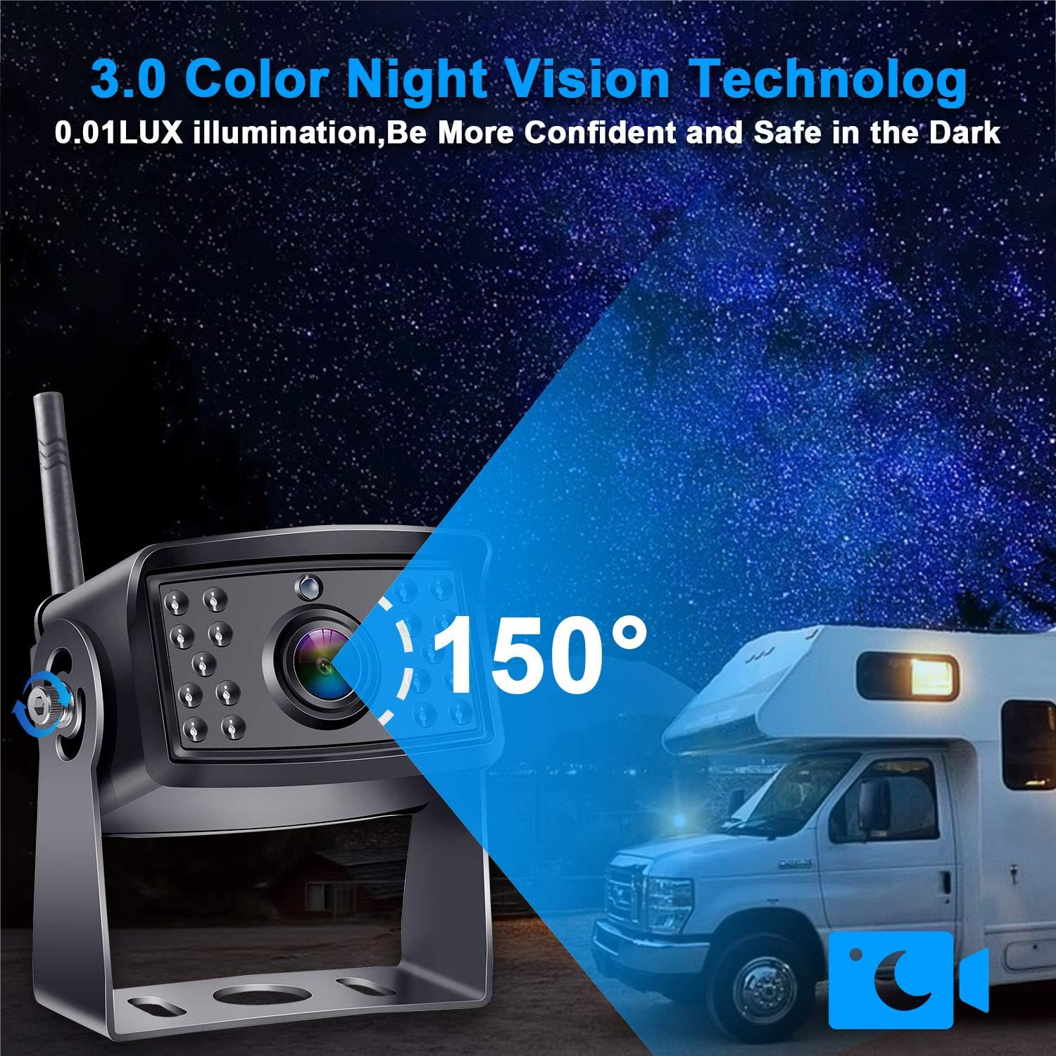 Wireless 7 Inch HD 1080P Backup Camera System with DVR Monitor U968123