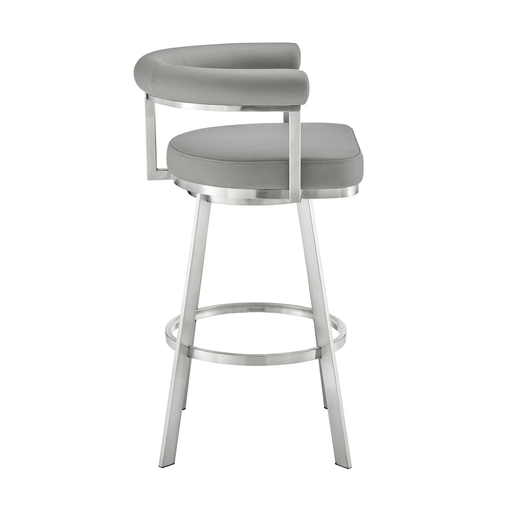 26" Swivel Counter Stool in Gray/Chrome E99894