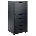 Black 5-Drawer Mobile Wood Cabinet I3608