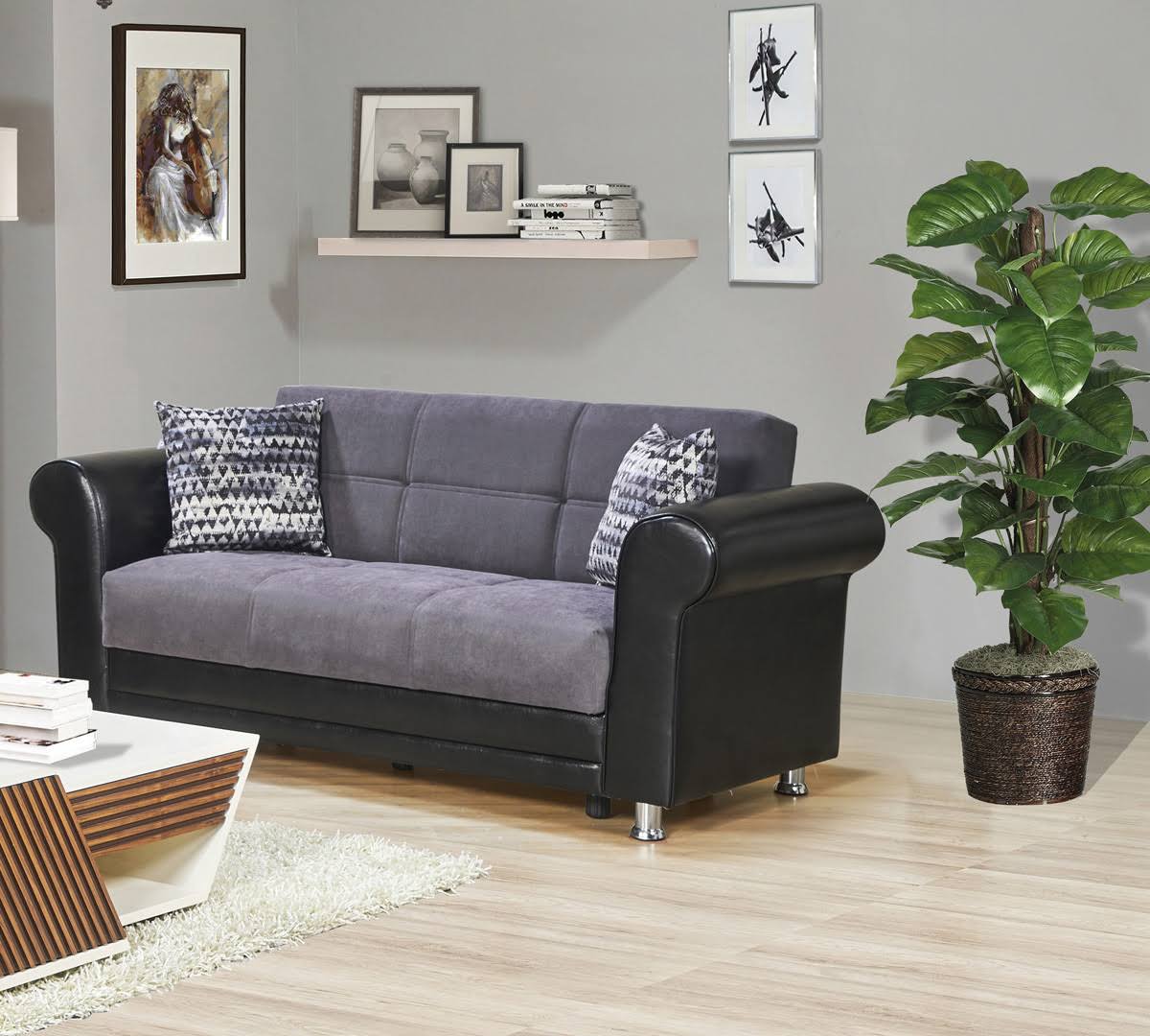 Gray Chenille Loveseat W77930