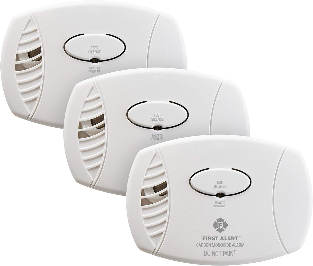 Carbon Monoxide Detector, Battery Operated, White, 3-Pack T984152