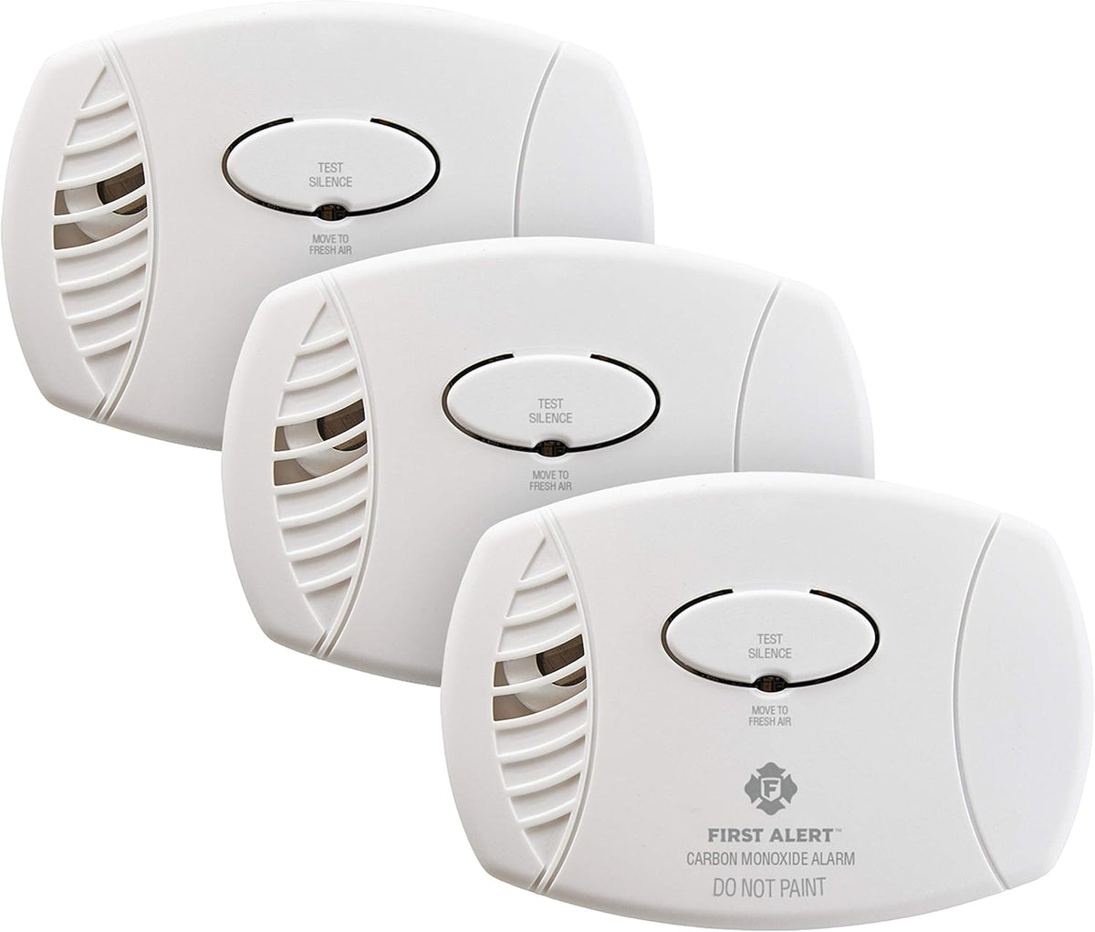 Carbon Monoxide Detector, Battery Operated, White, 3-Pack T984152