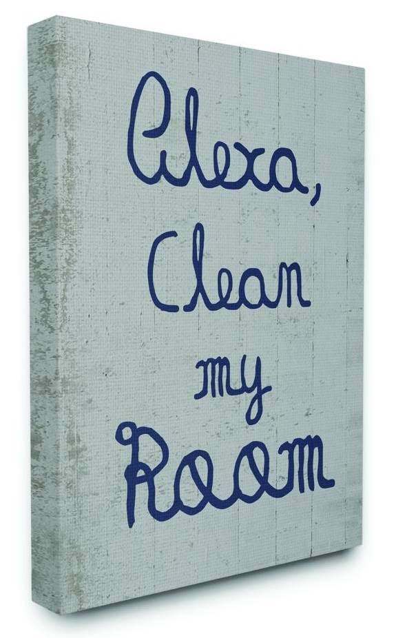 Blue Grey Kids Funny Word Design Canvas Art G1644