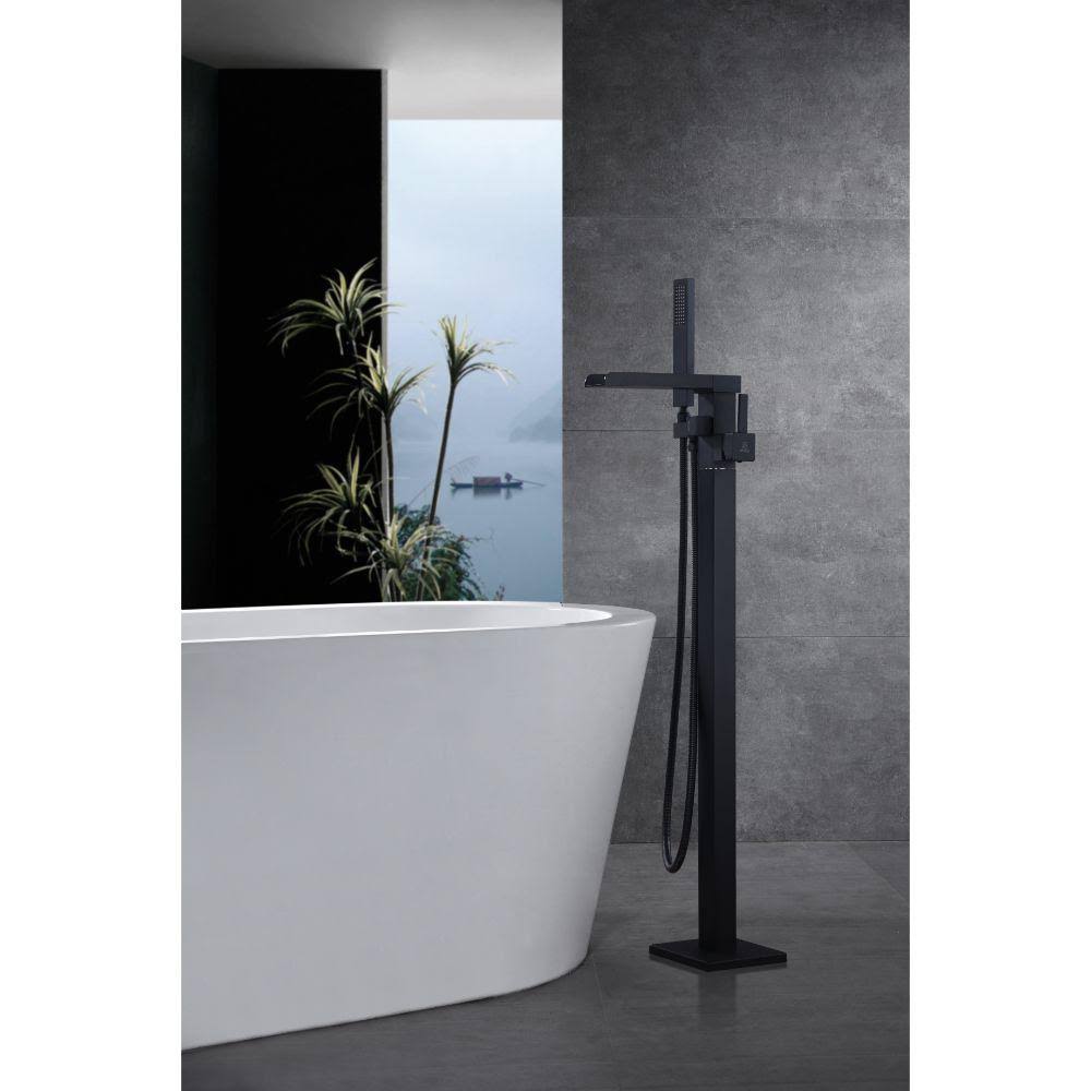 Matte Black Claw Foot Tub Faucet with Hand Shower O360