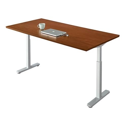 Height Adjustable Table American Espresso Top Silver Base G152163