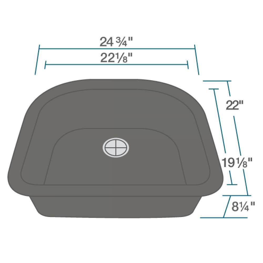 Composite Granite Kitchen Sink, Carbon W60215