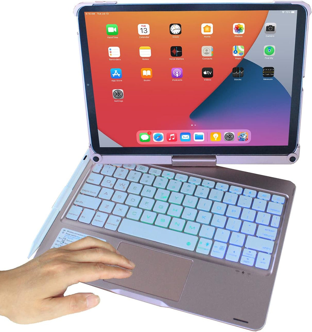 Silver Touchpad Keyboard Case for iPad Air 5th 2022 /Air 4th 2020/iPad Pro 11” 2021 3rd/2020 2nd/2018 1st Gen J956449