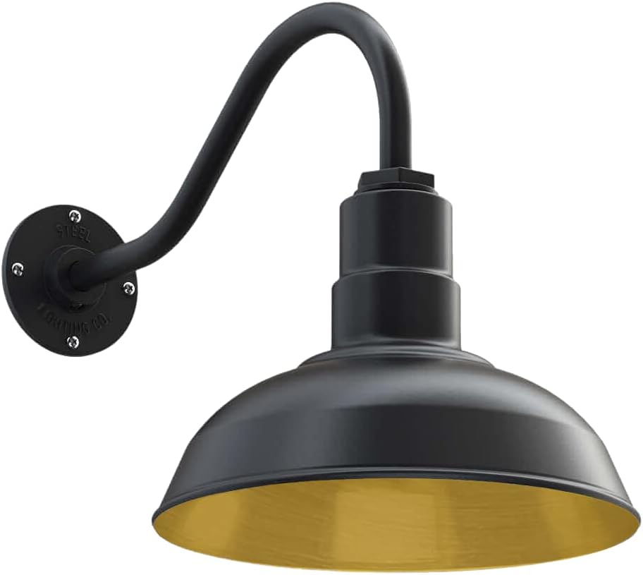 Green 16 Gooseneck Steel Dome Barn Light E6992