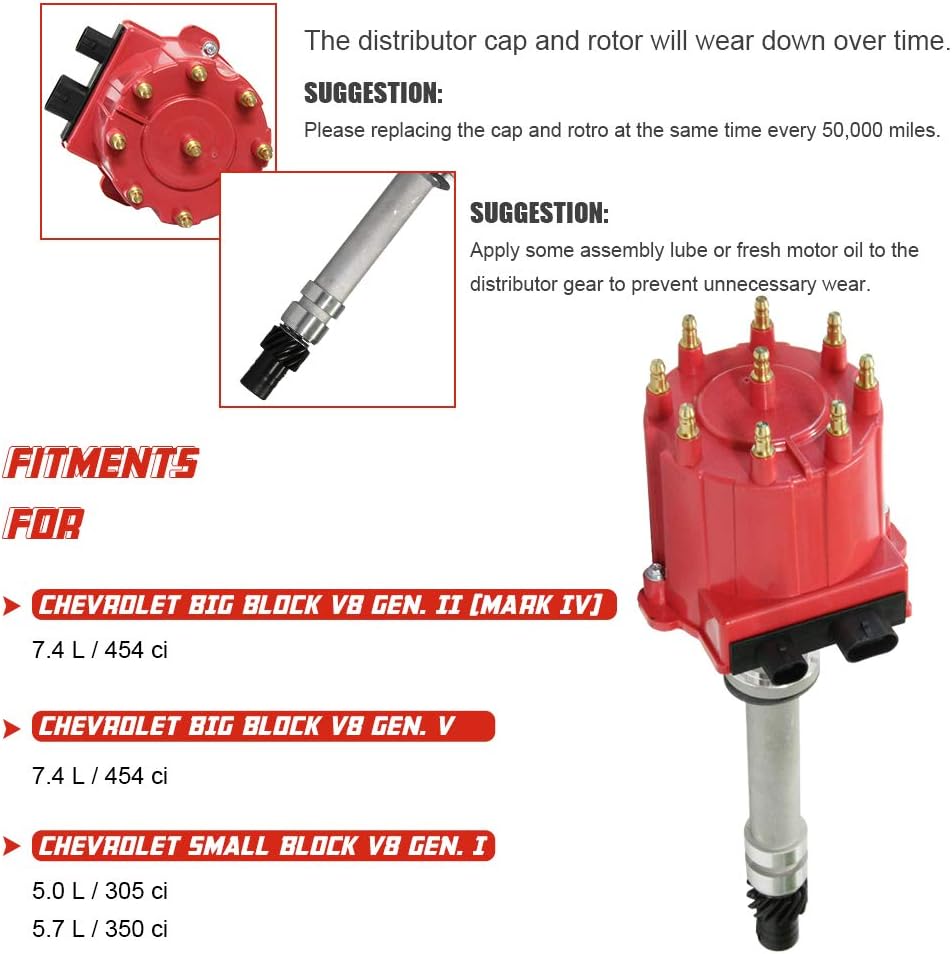 Red Cap Ignition Distributor Pack of 2 T736302