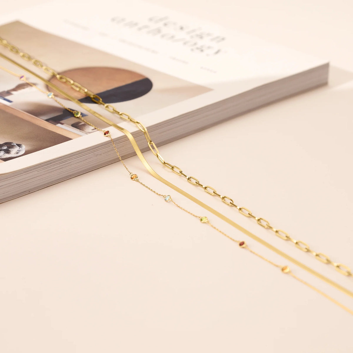 14kt Yellow Gold Herringbone Necklace W301552