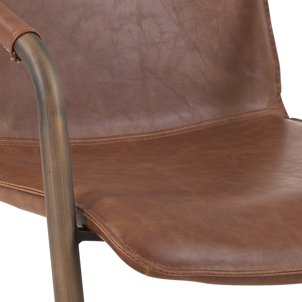 Antique Cigar Brown Gold Finish Side Chair Set of 2 N284