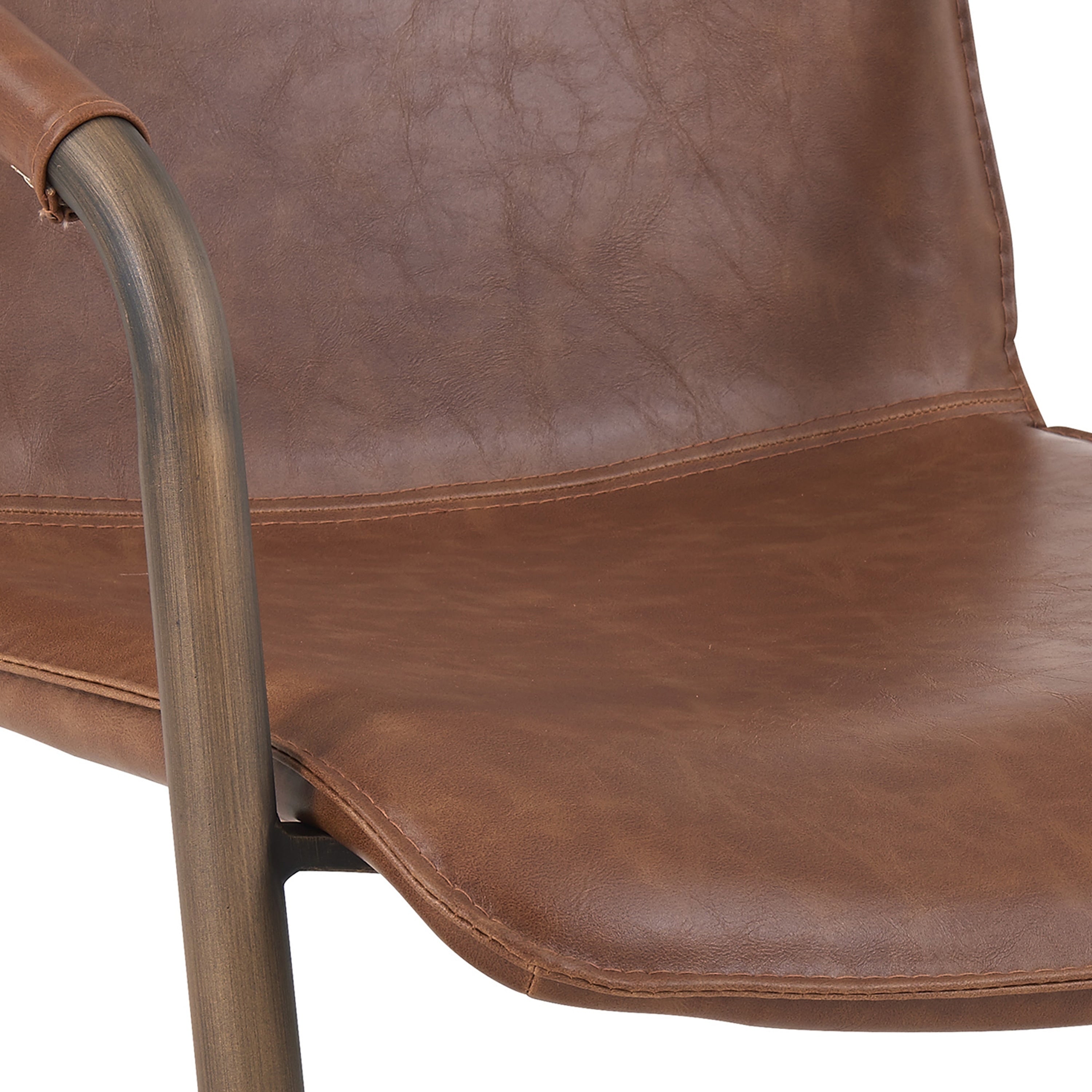 Antique Cigar Brown Gold Finish Side Chair Set of 2 N284