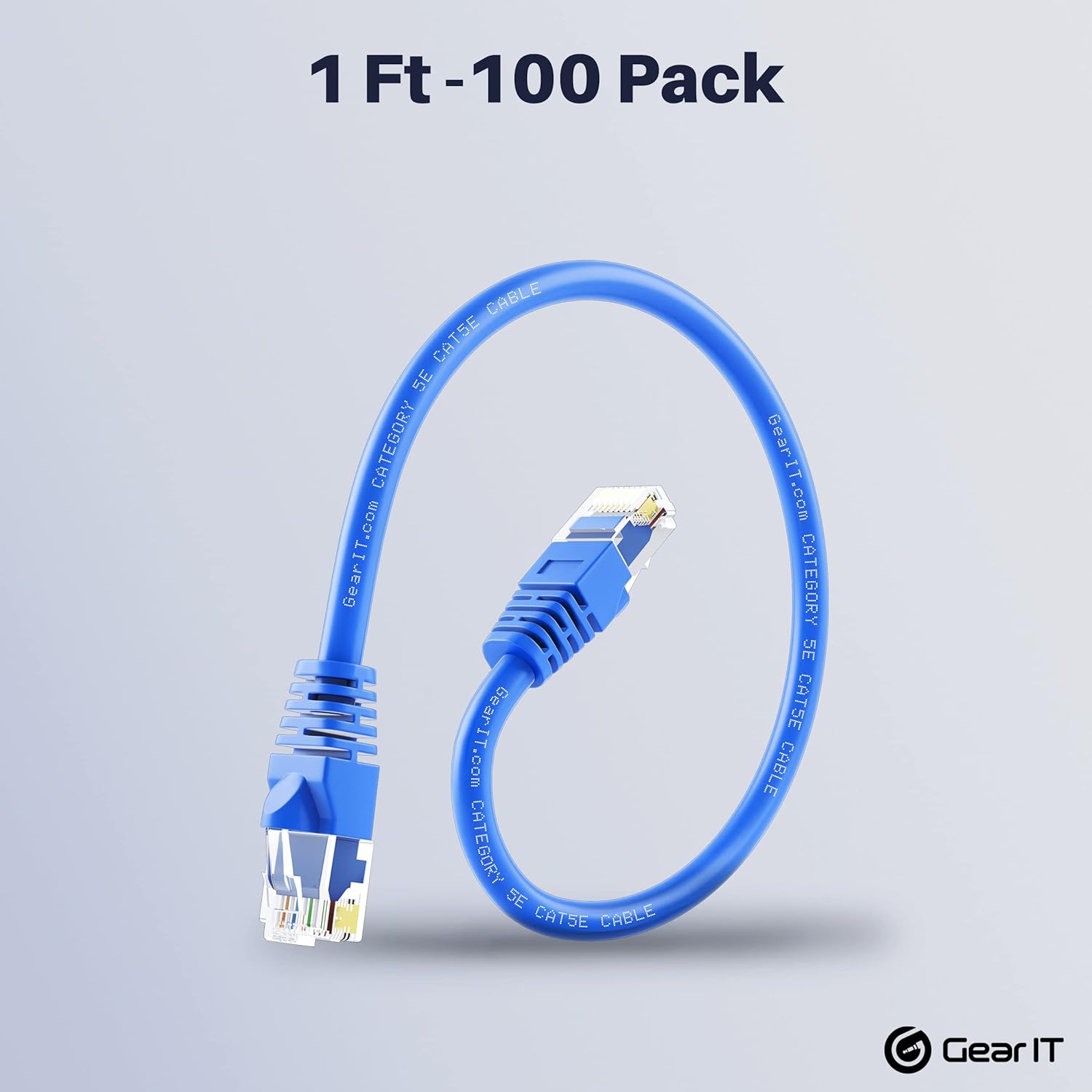 100-Pack Blue Cat5e Ethernet Patch Cable 1 Foot I529774