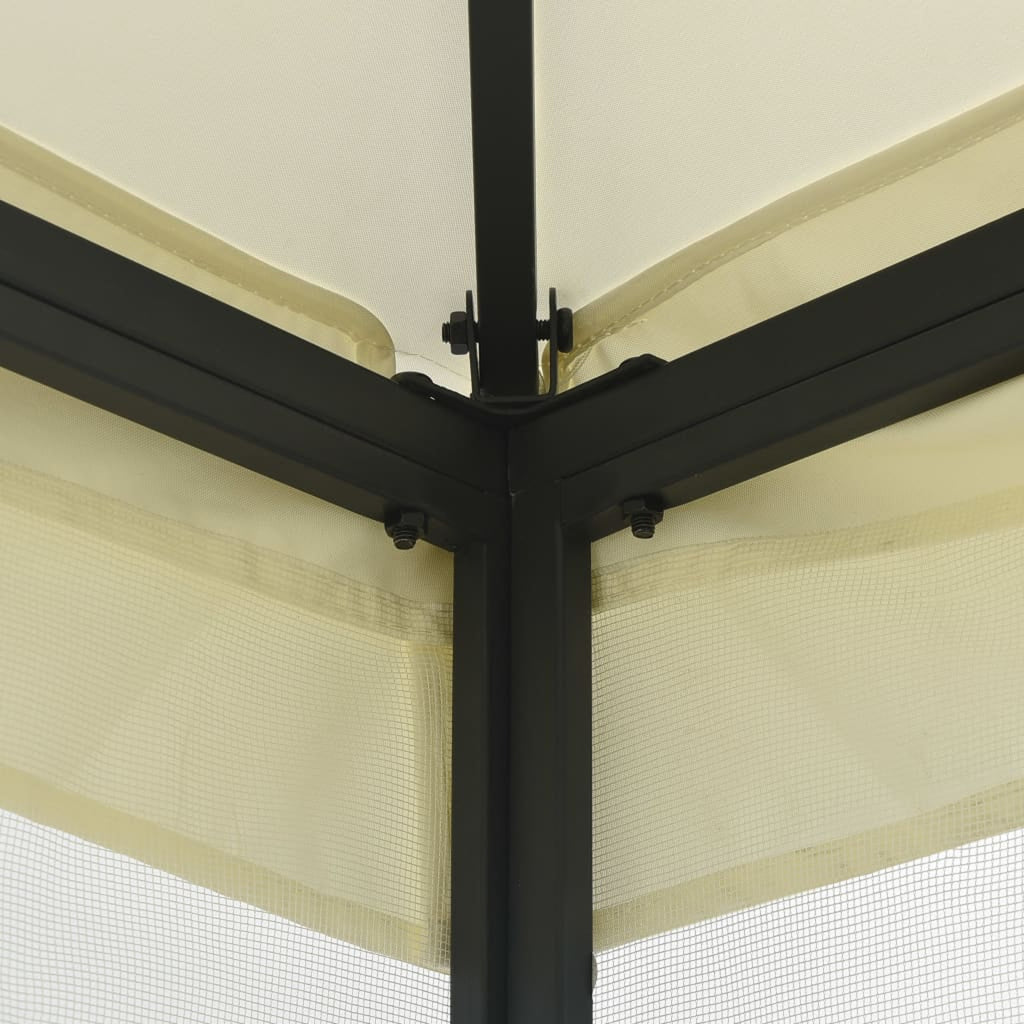 Party Tent Outdoor Gazebo Canopy with Nets Sun Shade Shelter Steel Frame Cream 9.8ft x 13.1ft x 8.7ft Z72331