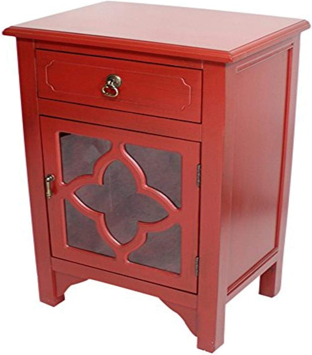 Aqua Single Drawer Distressed Cabinet P402774