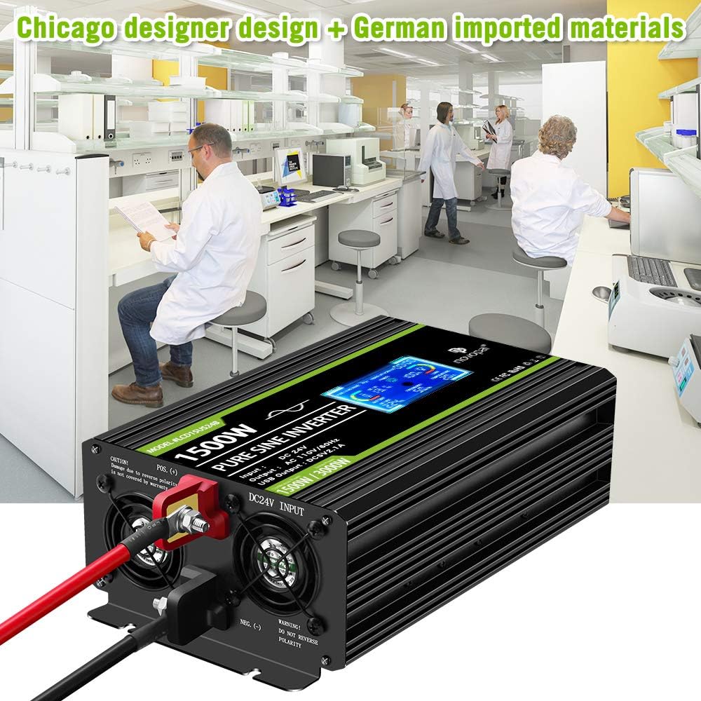 1500 Watt 24V Pure Sine Wave Inverter with 4 AC Outlets M676640