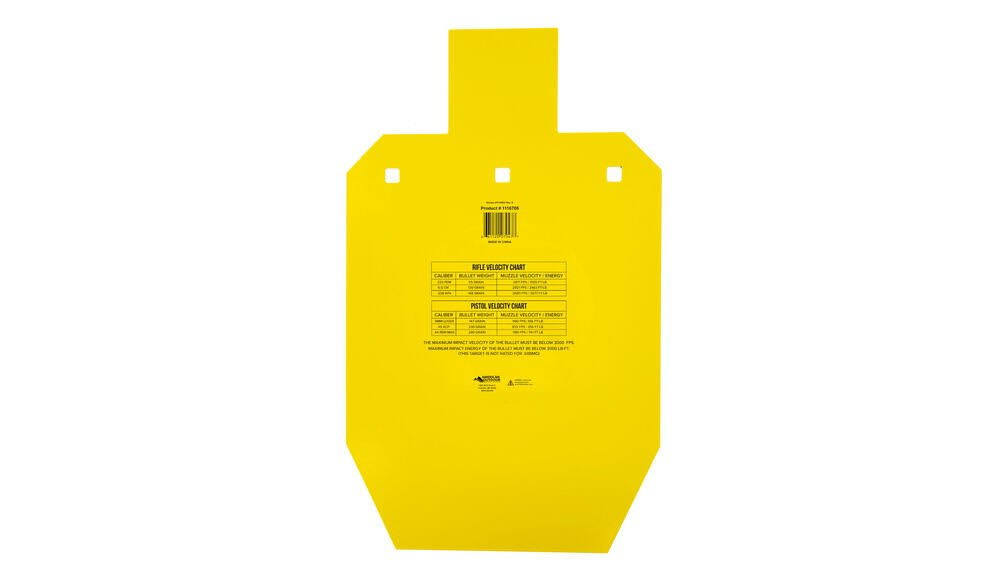 Yellow AR500 Steel Target Plate J211