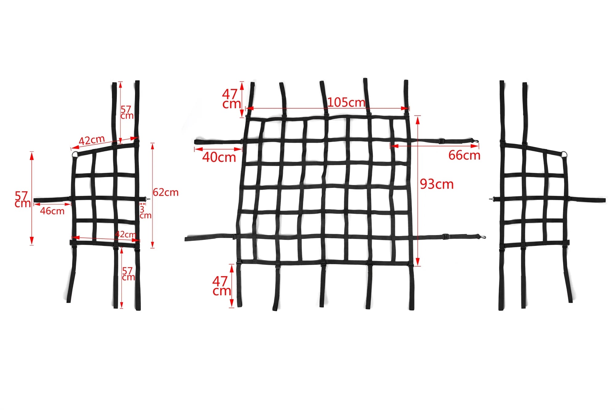 Black Mesh Cargo Net 3 Set X34534