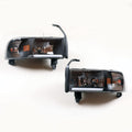 Headlight Assembly Compatible with 1994-2001 Dodge Ram 1500, 2500, 3500 Black Housing H598