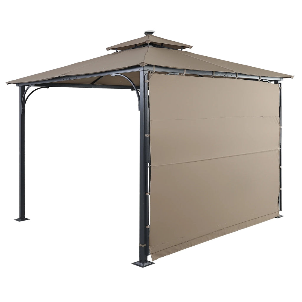 Brown 9.8ft.L x 9.8ft.W Gazebo with LED Light W22605