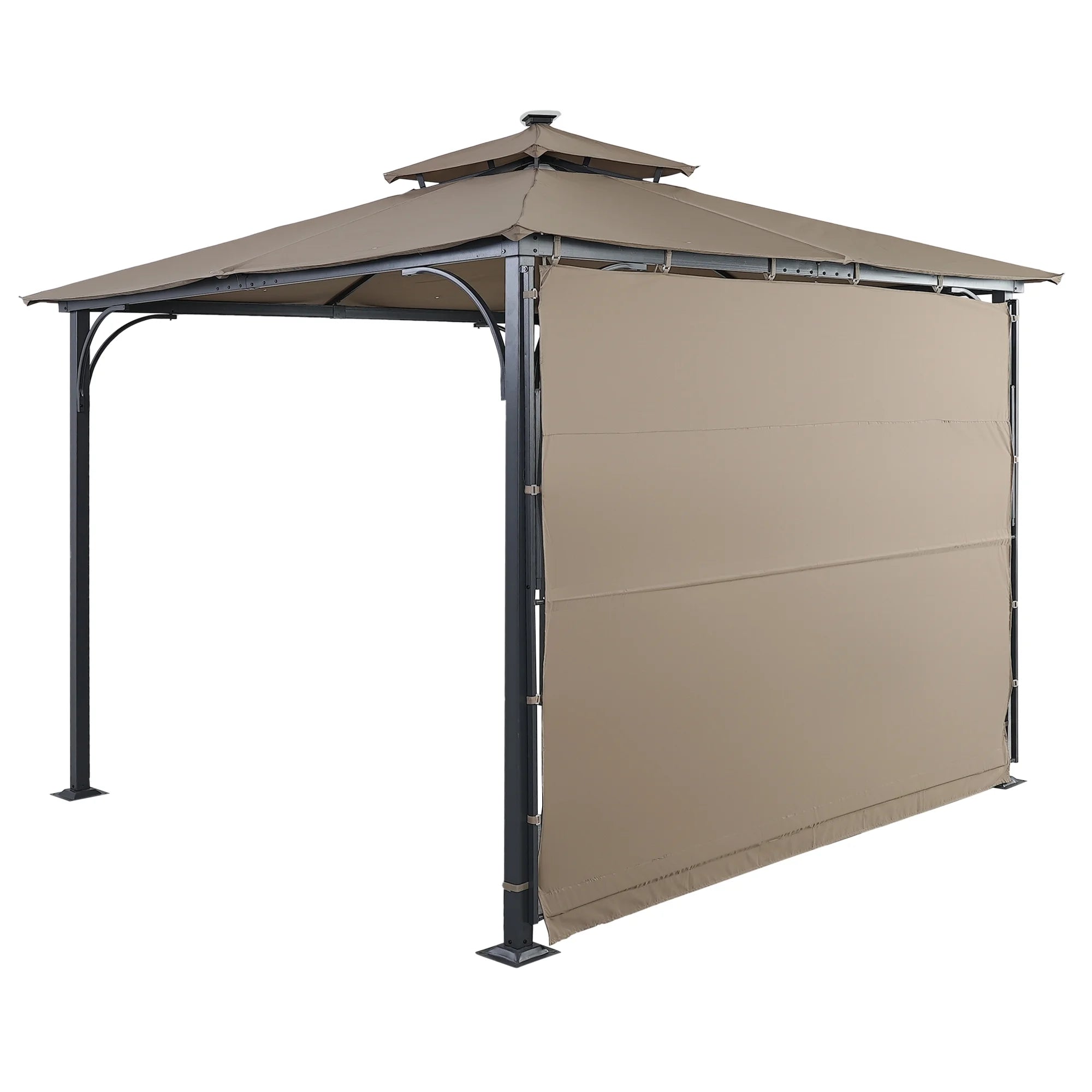 Brown 9.8ft.L x 9.8ft.W Gazebo with LED Light W22605