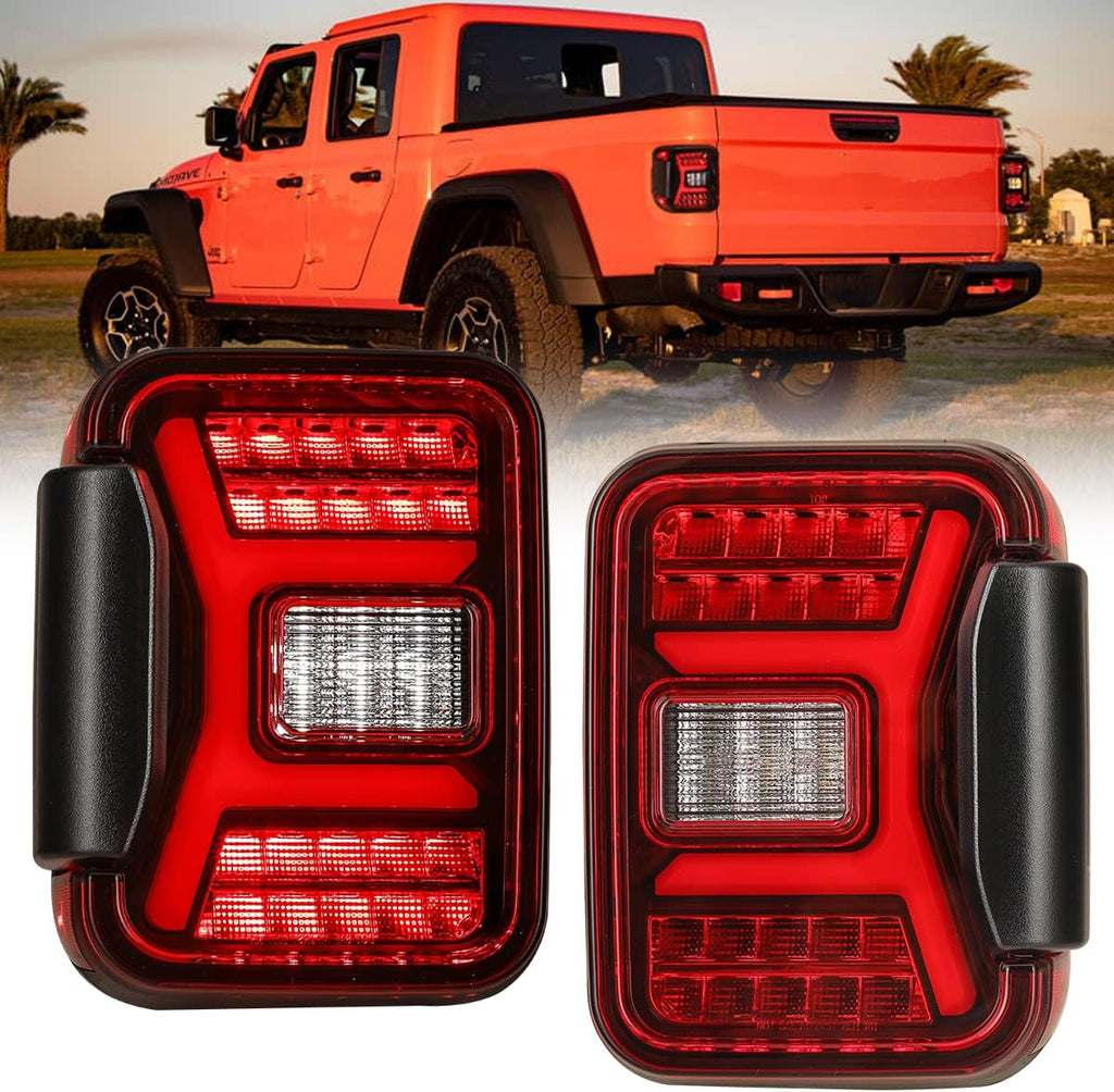 Smoke Black LED Tail Lights Assembly for 2019 2021 JEEP Gladiator JT V187