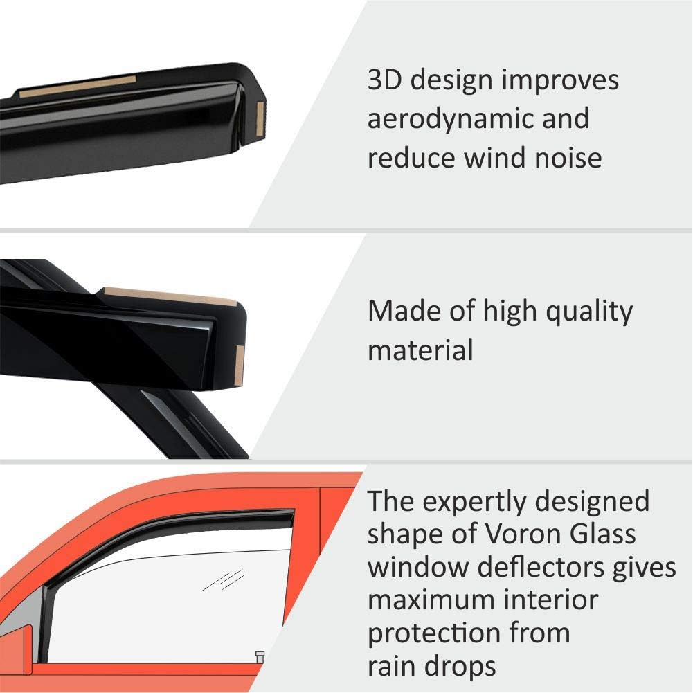 4 Pieces In-Channel Rain Guards for Trucks T5143