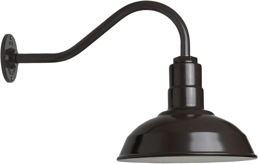 Green 16 Gooseneck Steel Dome Barn Light E6992