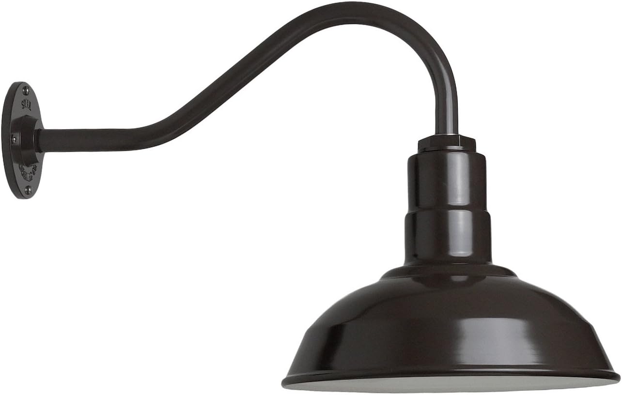 Green 16 Gooseneck Steel Dome Barn Light E6992