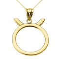 Yellow Gold Taurus Zodiac Sign Pendant Necklace with 16" chain A712720