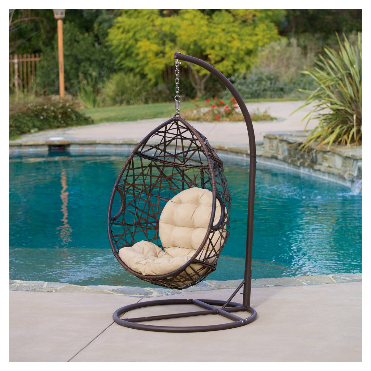 Brown Wicker Patio Tear Drop Chair U557104