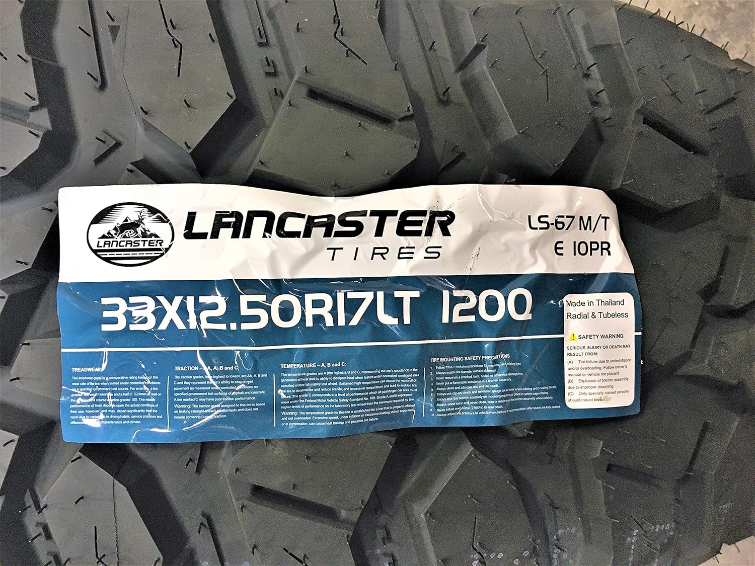 33X12.50R17LT Mud Off-Road Light Truck Radial Tire Y73860