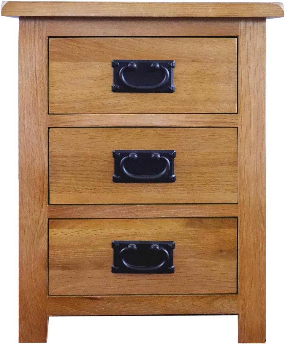 Oak Nightstand with Drawer, 3 Drawers Cabinet Board Nightstands Z824