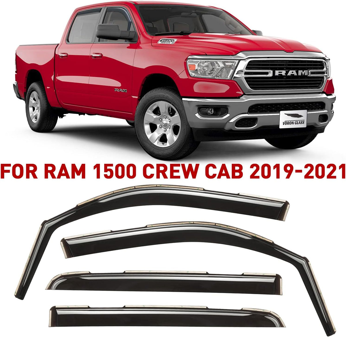 4 Pieces In-Channel Rain Guards for Trucks T5143