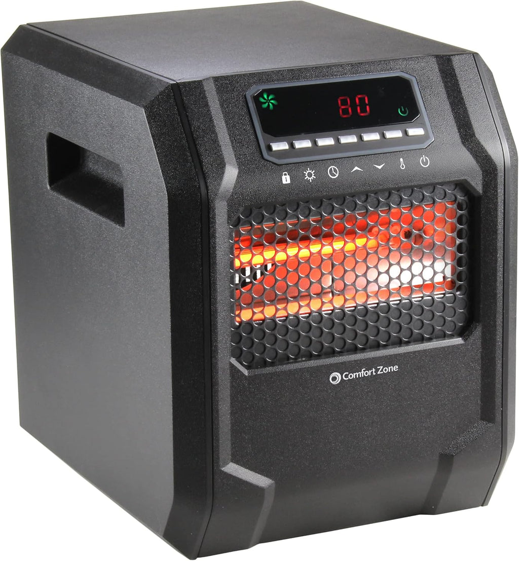 Black Quartz Infrared Space Heater with Remote Control W644