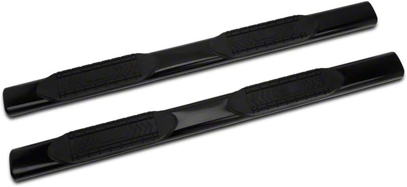 6-Inch Oval Straight End Side Step Bars Black D1911