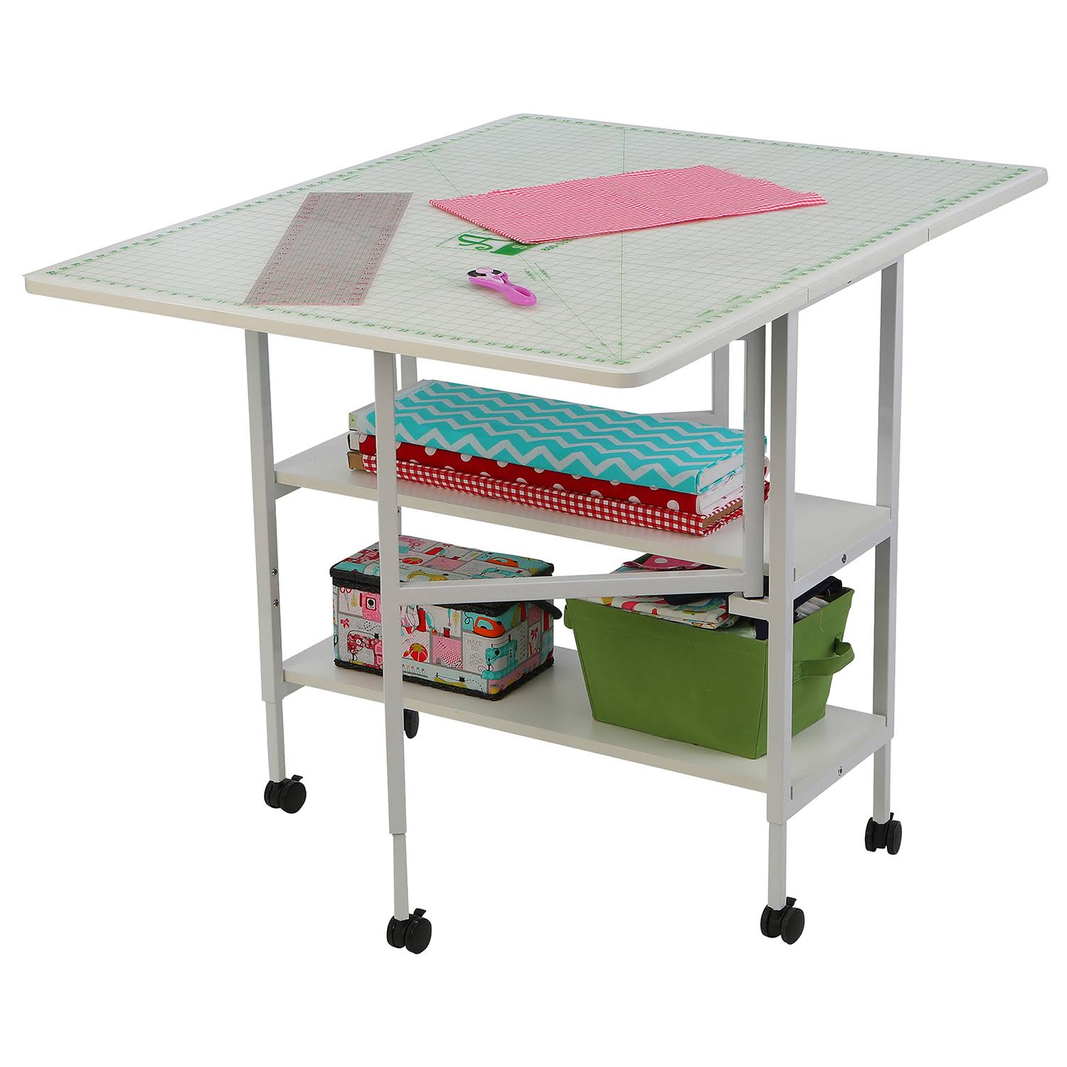 White Height Adjustable Cutting Table Y99941