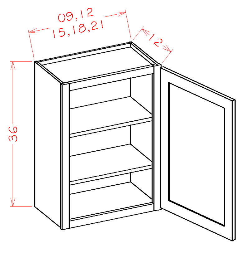 White 1 Door 2 Shelves Wall Cabinet High-Density Fiberboard B1523